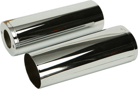 HardDrive Chrome Uppr Fork Tube Covers for Touring motorcycle, 2-inch size, compatible with Flst 1984-2013 and 1986-2014 models.