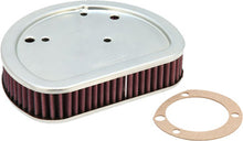 Load image into Gallery viewer, K&amp;N HD-1611 replacement air filter showing a rectangular, pleated cotton filter element with rubber edges for automotive use