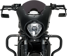 Charger l'image dans la galerie, Black PUIG rearview mirror with sleek design, mounted on a motorcycle handlebar, showcasing its reflective glass and mounting arm.