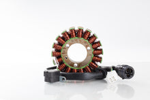 Load image into Gallery viewer, Ricks Motorsport Electric Stator 27-21905 for motorcycle electrical systems, with visible copper wiring and metal mounting points.