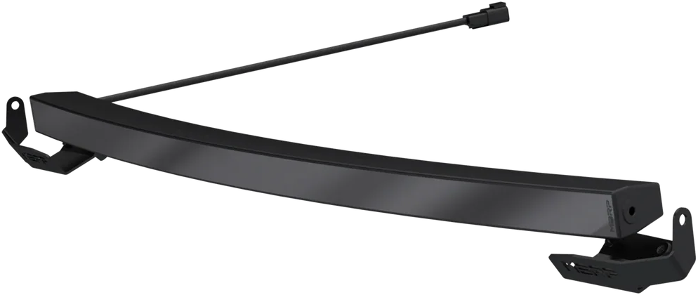 MBRP Exhaust 40-inch curved roof light bar kit mounted on vehicle for off-road illumination, featuring durable construction and bright LED lights.