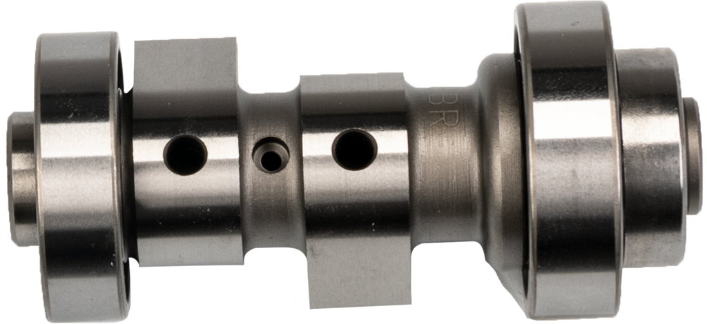 BBR Performance Camshaft for engine, showing detailed metal components and precise machining in a close-up view.
