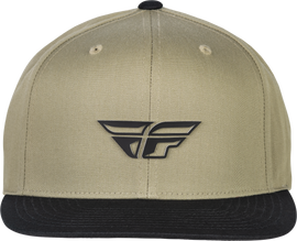 Fly Racing youth Fly Weekender hat in khaki and black, casual headgear with adjustable strap and logo detail.
