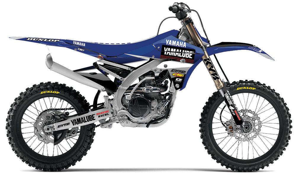 Black DCOR 2015 Star Racing complete kit graphics and decals for motorcycle, featuring bold star design and detailed detailing.