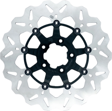 Load image into Gallery viewer, GBRAKES 11.8-inch floating wave brake rotor in black, designed for high-performance cycling or motorcycle applications.