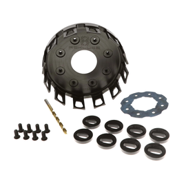 Rekluse clutch basket for Beta motorcycle, part number 156-5671, shown in a close-up view of the clutch assembly.