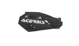 Acerbis Linear Handguard in black and white with mounting hardware, designed for motorcycle protection.