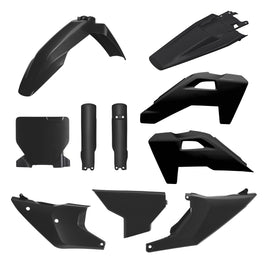 Polisport Plastics full plastic kit in black for body panels, model 64-91644, shown on a motorcycle or vehicle.