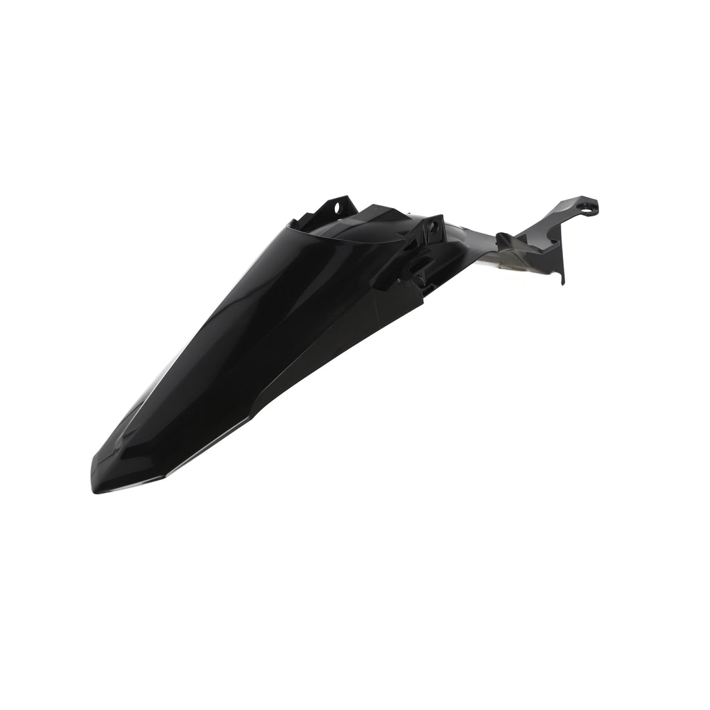 Acerbis black rear fender for Yamaha motorcycle, made of durable plastic, with sleek design and mounting holes visible.