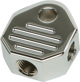HardDrive Aluminum Brake Tee 820-51806 for vehicle brakes, showing metallic finish and connection fittings.