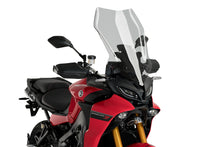 Load image into Gallery viewer, PUIG Touring Smoke Windscreen for motorcycle, showcasing the dark tinted windshield mounted on a bike.