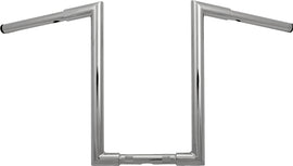 HardDrive chrome H-Bar Z-Bar handlebar with 1 1/4 inch diameter and 16 inch rise, designed for motorcycle handlebars.