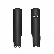 Load image into Gallery viewer, Polisport Plastics KTM fork guards in black, designed for KTM motorcycles, featuring durable plastic protection for front forks.
