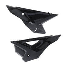 Load image into Gallery viewer, Polisport Plastics black side panels for Honda CRF motorcycle, replacement parts with a sleek finish and durable plastic material.