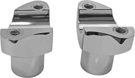 HardDrive 2-inch straight chrome H-Bar risers for motorcycle handlebars, durable and stylish motorcycle risers.