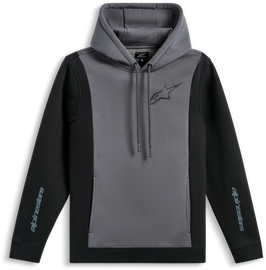 Alpine Star Ignite Hoodie in charcoal and black, XL size, with soft fabric and hood, displayed on a plain background.