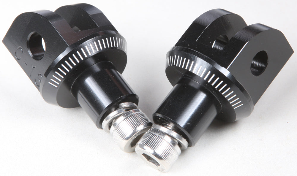 PUIG footpeg adapter 561-06791BK for motorcycle foot controls, black metal with mounting hardware visible