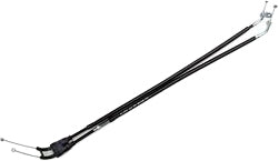 Motion Pro black vinyl throttle pull cable for hydraulic control lines, featuring a durable design with metal fittings.