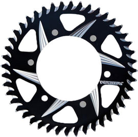 VORTEX rear 40-tooth aluminum sprocket for 525 chains, black finish, designed for mountain bikes or BMX bikes.