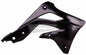 Polisport Plastics black radiator shroud body part for motorcycle, model 64-04201, with vented design and mounting points visible.