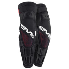 Load image into Gallery viewer, EVS Hex Pro knee and shin guard in size small/medium, black with protective hexagonal padding and adjustable straps.
