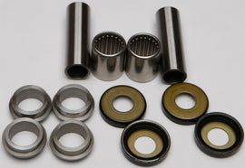 All Balls swingarm bearing kit for motorcycle suspension, showing metal bearings and seals in a close-up view