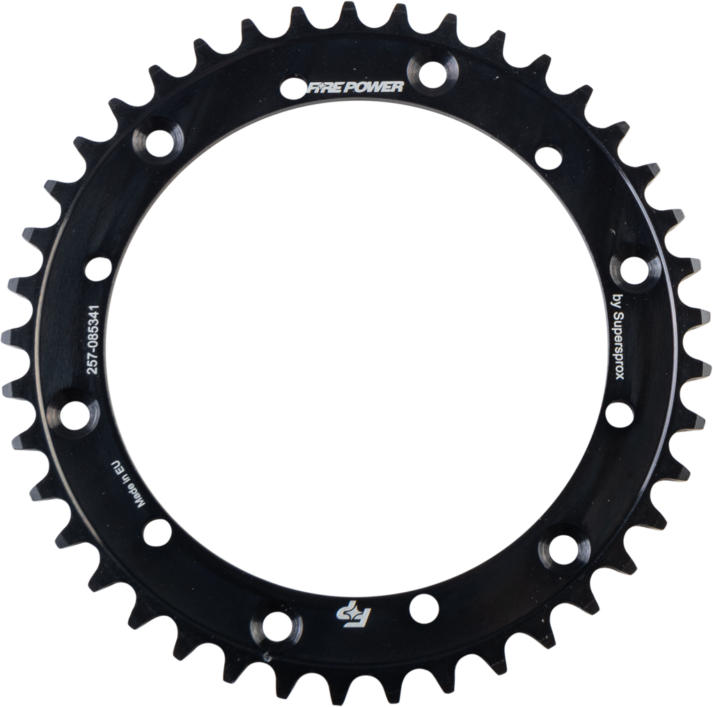 Steel 41-tooth Fire Power rear sprocket for off-road bikes, black finish, durable off-road motorcycle sprocket.