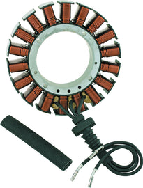 ACCEL 40 Amp Stator for FXST and FXD motorcycle electrical systems, showing the coil and mounting details.
