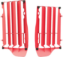 Load image into Gallery viewer, Polisport Plastics radiator louvers in red, model 64-56517, showing the plastic louvers with a textured finish.