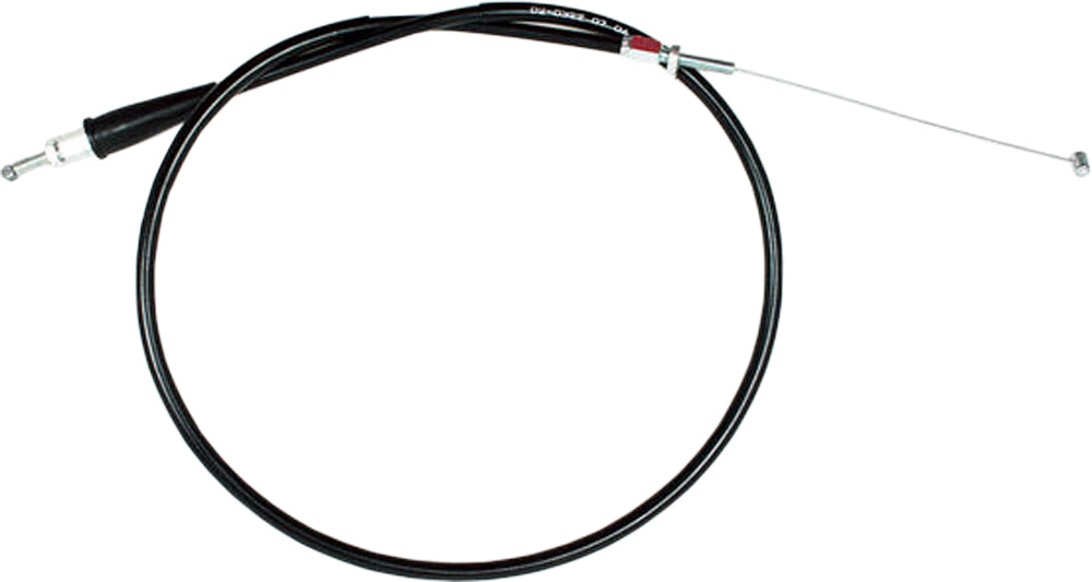 Motion Pro black vinyl throttle push cable 70-2322 for motorcycle or ATV control lines, showing the cable's black vinyl exterior and fittings.