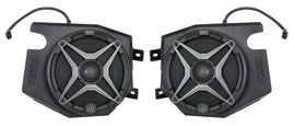 SSV Works front kick panel with mounted SSV speakers for off-road vehicle audio system, black plastic with speaker grille.