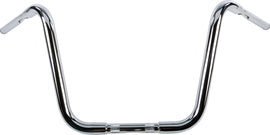 Chrome 14-inch Ape Hanger motorcycle handlebars by HardDrive with 1.25-inch diameter and cable management features