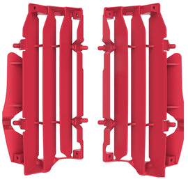 Red Polisport Plastics radiator louvers for Beta 64-847362 motorcycle body parts, shown in the image.