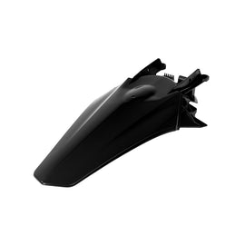 Polisport Plastics black rear fender for motocross bikes, model 64-855843, designed for MX MC/MCF motorcycles.