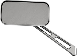 HardDrive rectangular chrome side mirror, 4.25x2 inches, showing a reflective surface with mounting brackets.