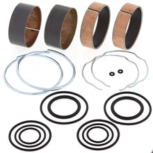 Load image into Gallery viewer, All Balls suspension fork bushing kit 23-86015 with multiple bushings and tools for motorcycle front fork maintenance.