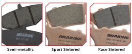 Braking semi-metallic brake pad set 31-764S with metal backing plates, designed for vehicle braking systems.