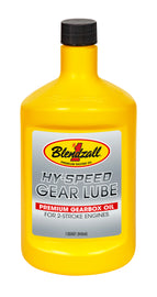 Blendzall Hy-Speed Gear Lube SAE 80W in a 1-quart container, used for lubricating gear mechanisms and machinery.