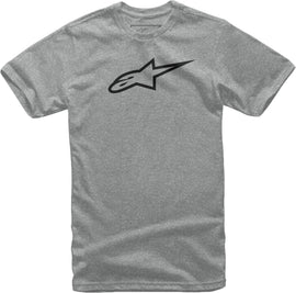 Alpine Star Ageless Tee in grey heather and black, men's size medium, casual short-sleeve t-shirt with logo details.