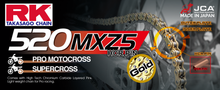Load image into Gallery viewer, Excel Wheel Components Gb520mxz5 gold drive chain, 520 x 120, showing links and gold finish for motorcycle or bike use.