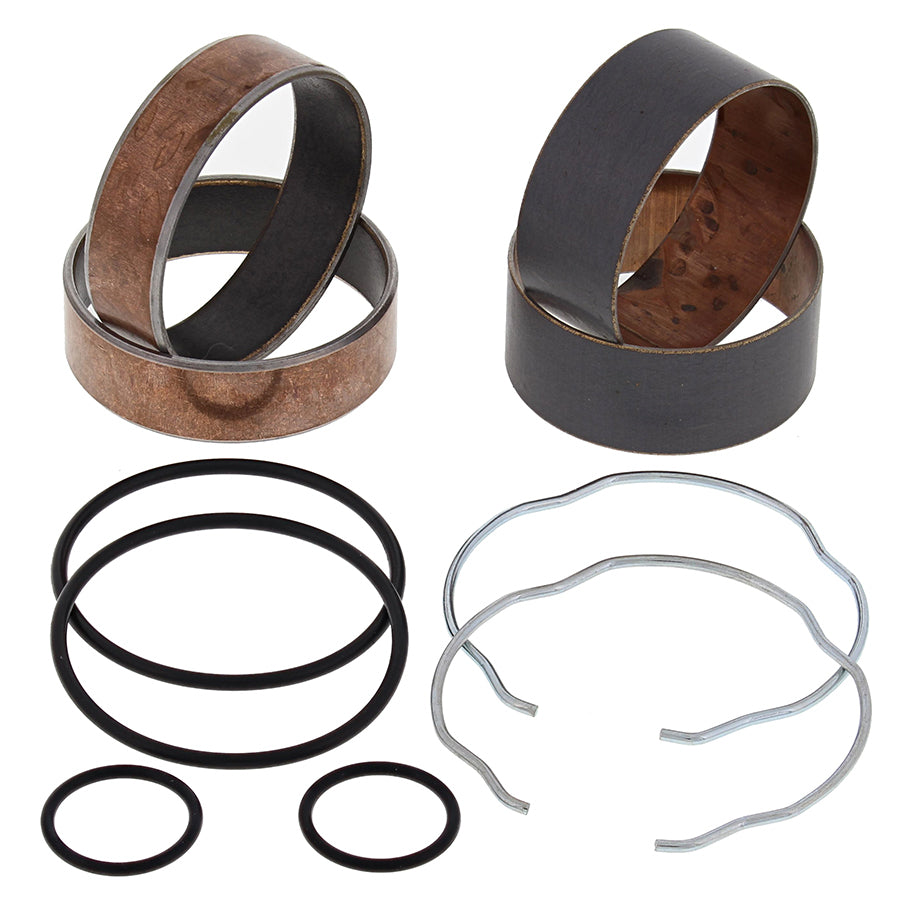 All Balls Fork Bushing Kit 23-86072 for motorcycle suspension, showing black bushings and metal components.
