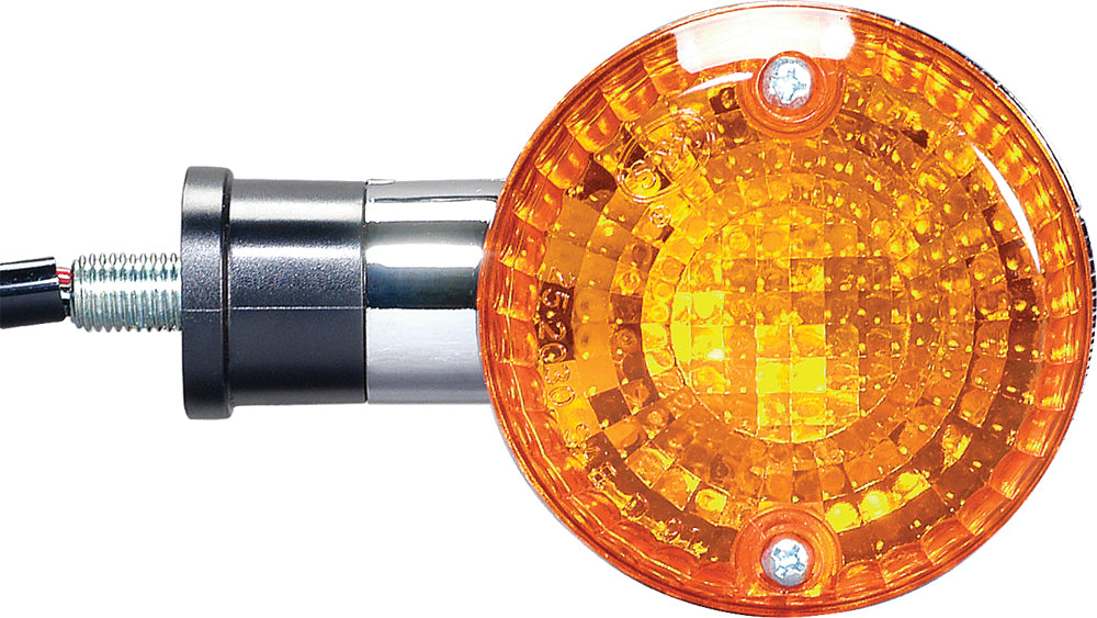 K&S Technologies front turn signal light for vehicle illumination, showing the clear plastic lens and mounting base.
