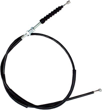 Load image into Gallery viewer, Motion Pro black vinyl front brake cable for motorcycle, showing the flexible control line with fittings and protective coating.