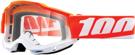 100-PERCENT Accuri 2 Junior Goggle with clear lens, sporty eyewear designed for young athletes, featuring a secure fit and durable frame.