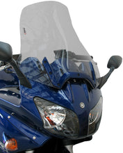 Load image into Gallery viewer, PUIG Touring Smoke Windscreen on motorcycle, showcasing its tinted windshield design for touring protection and style.