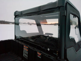 Kolpin Poly Rear Windshield for ATV, clear plastic, with mounting brackets, designed for off-road vehicle protection.