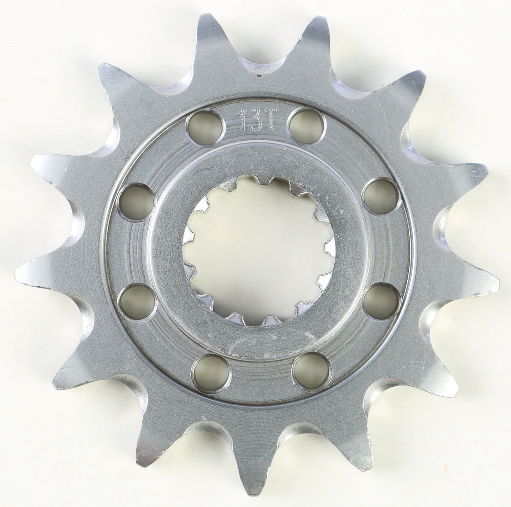 Steel Fire Power front CS sprocket 13T for Suzuki 255-4520213, featuring durable gear teeth and a black finish.