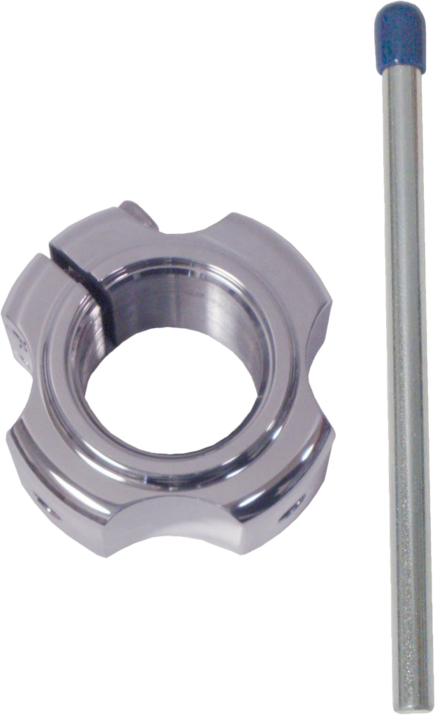 ModQuad drive axle nut for Yamaha Raptor 700 and Yfz 450, matching all models, shown on a clean surface.