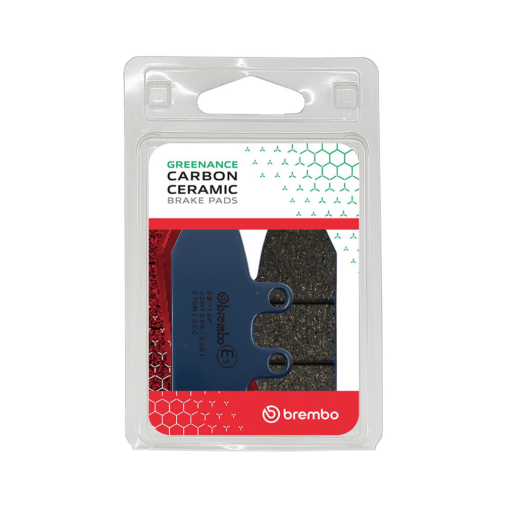Brembo Prime CC brake pads made of carbon ceramic material, designed for high-performance braking systems.