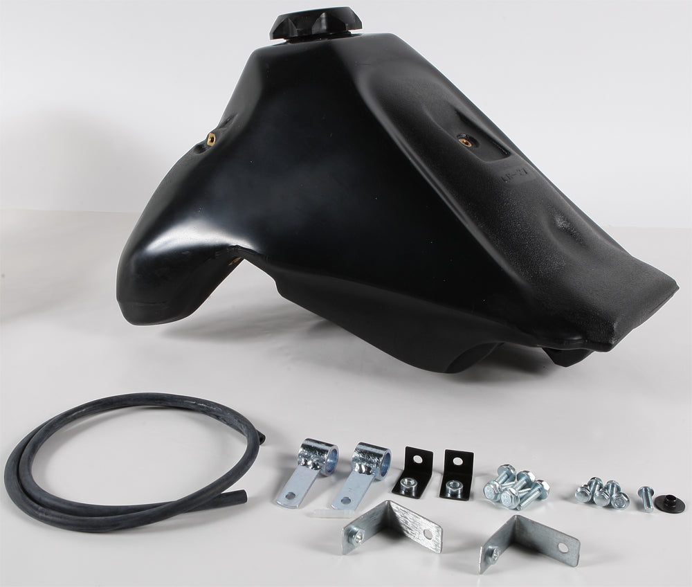 IMS black 3.1-gallon fuel tank with a smooth black finish, designed for easy installation and durability.